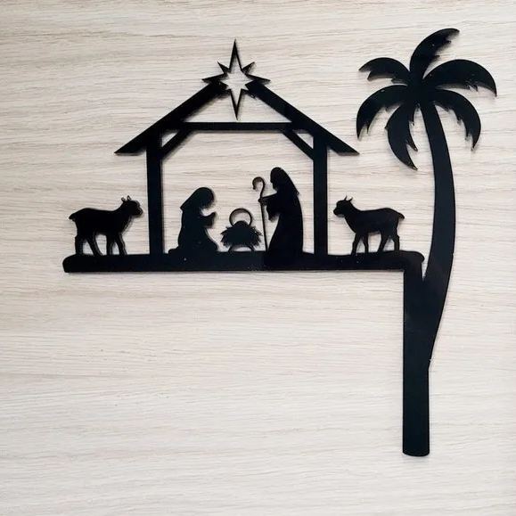 🔥🔥LAST DAY BIG SALE--Metal Nativity Scene Door Topper