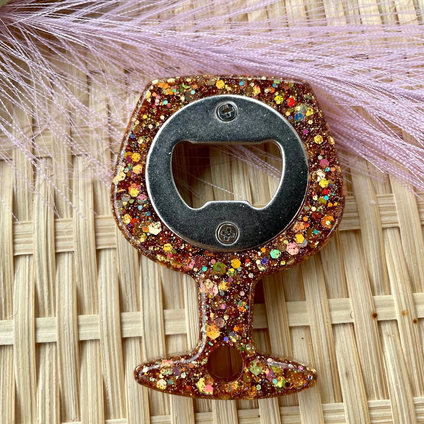 🍷Sparkly Wine Glass Shape Opener