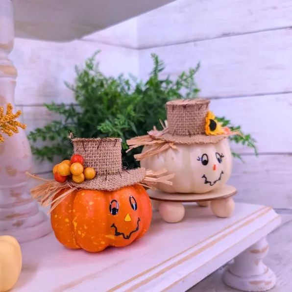 Mini Pumpkin Scarecrows