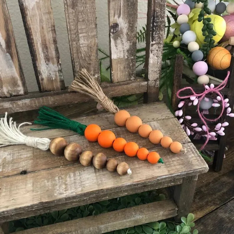 🐰🥕Wood Bead Carrots