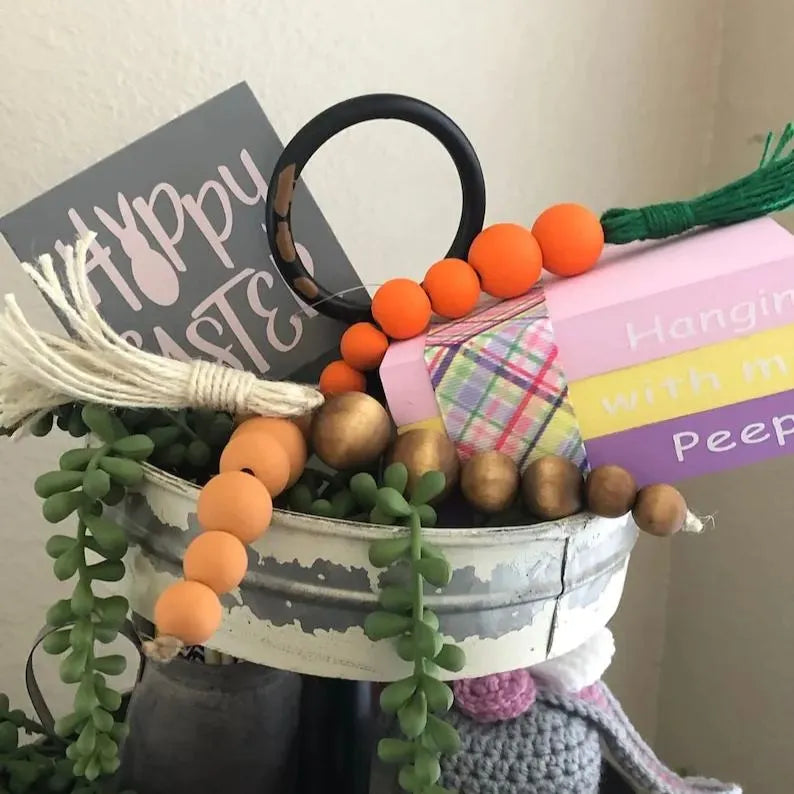 🐰🥕Wood Bead Carrots