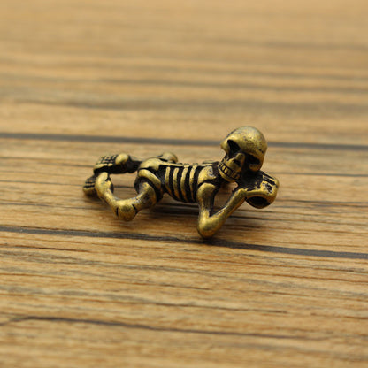 ☠️🔥Mysterious Charm☠️ - Mini Brass Skull Figurine