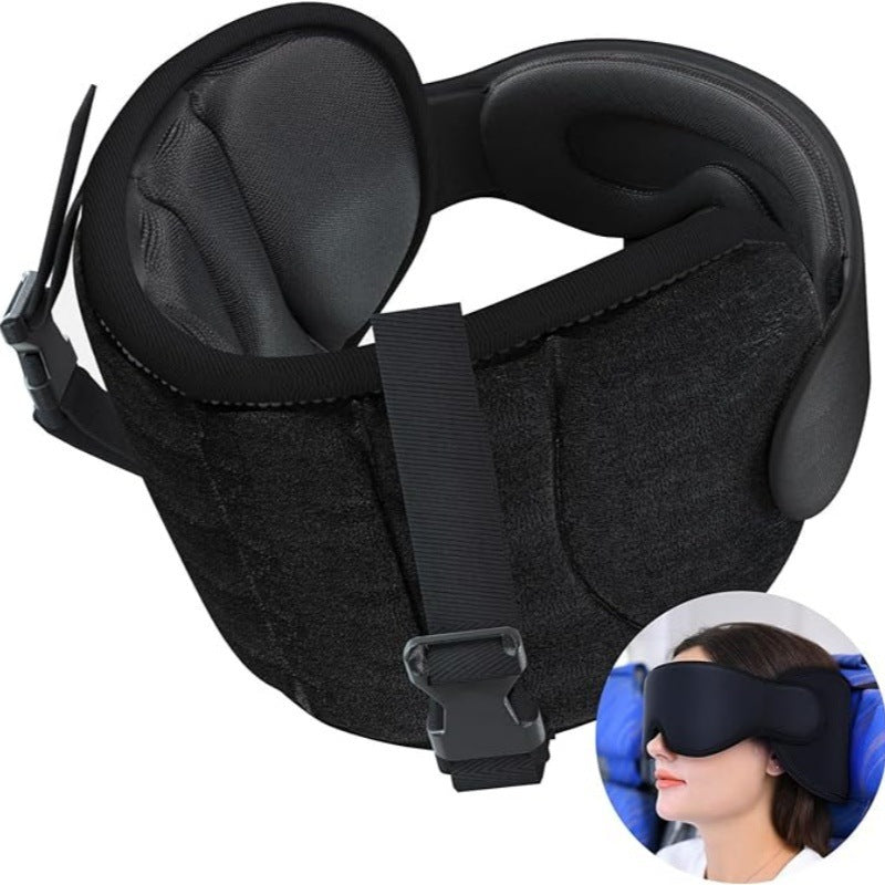 Multi-functional integrated travel pillow with eye mask