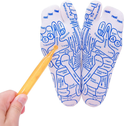 Reflexology Chart Socks with Trigger Point Massage Tool