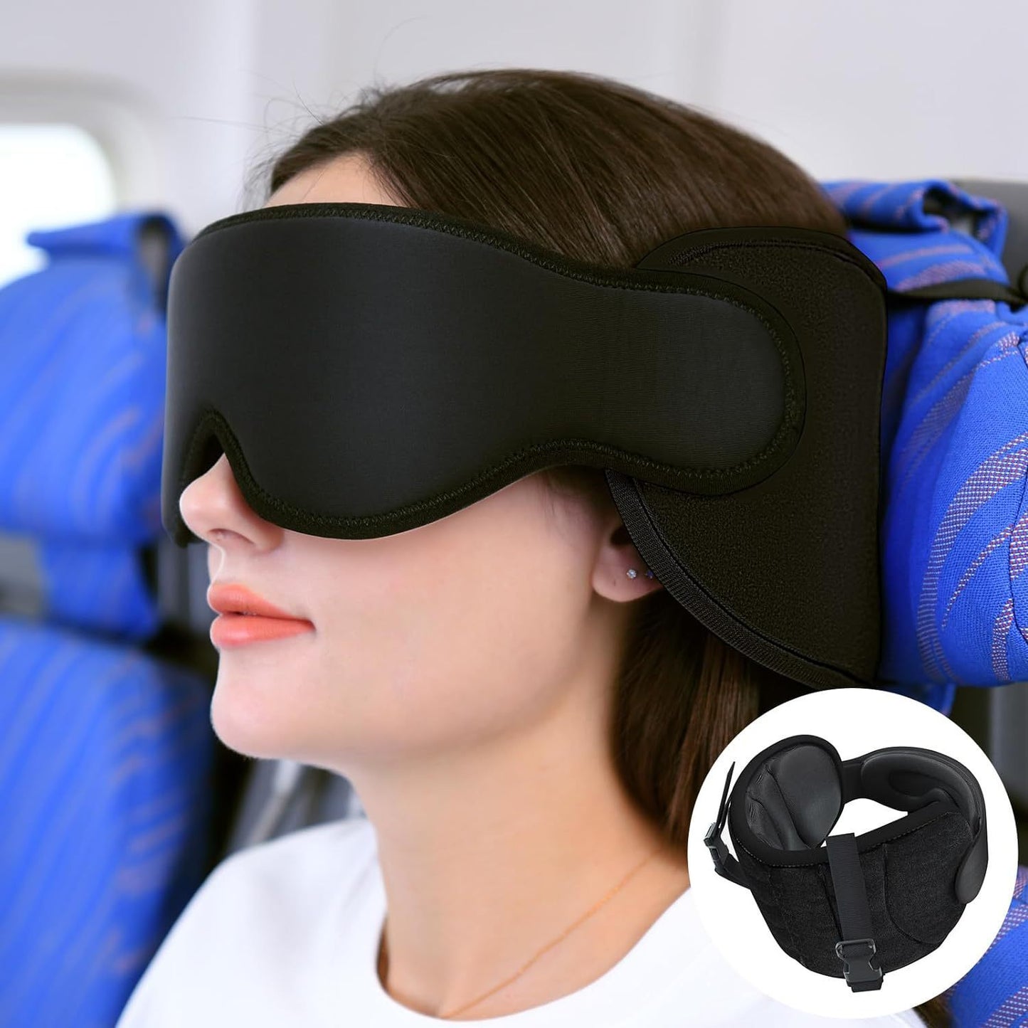 Multi-functional integrated travel pillow with eye mask