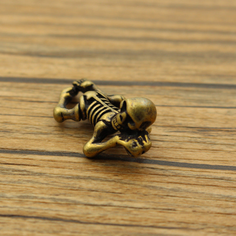 ☠️🔥Mysterious Charm☠️ - Mini Brass Skull Figurine