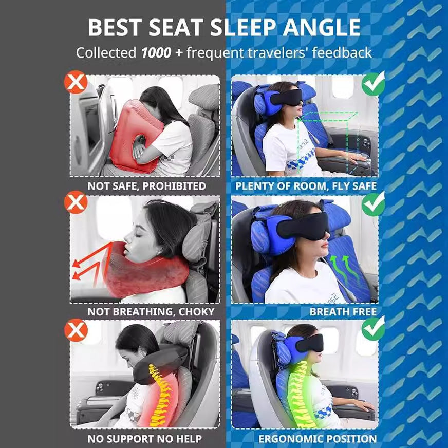 Multi-functional integrated travel pillow with eye mask