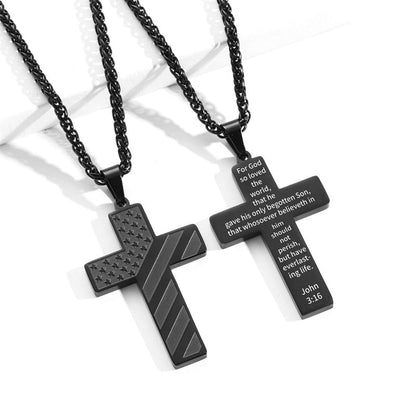 ✝️✨49%OFF- 🎁IronPride Cross American Flag Cross Necklace