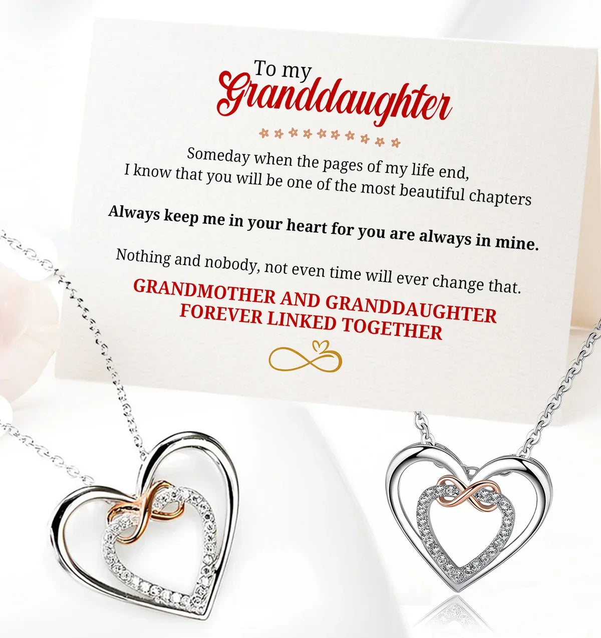 Granddaughter, Always Keep Me in Your Heart - Infinity Pendant