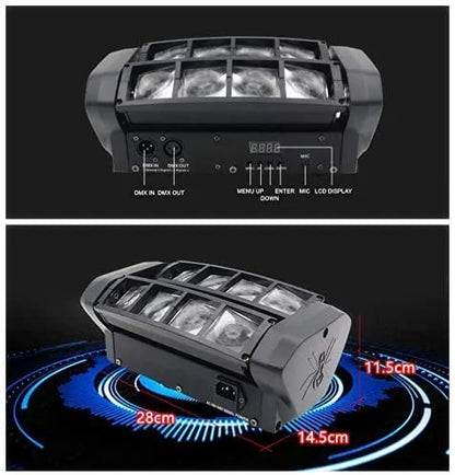 8 Beam Stage Lights with Sound Activated and DMX Moving Head