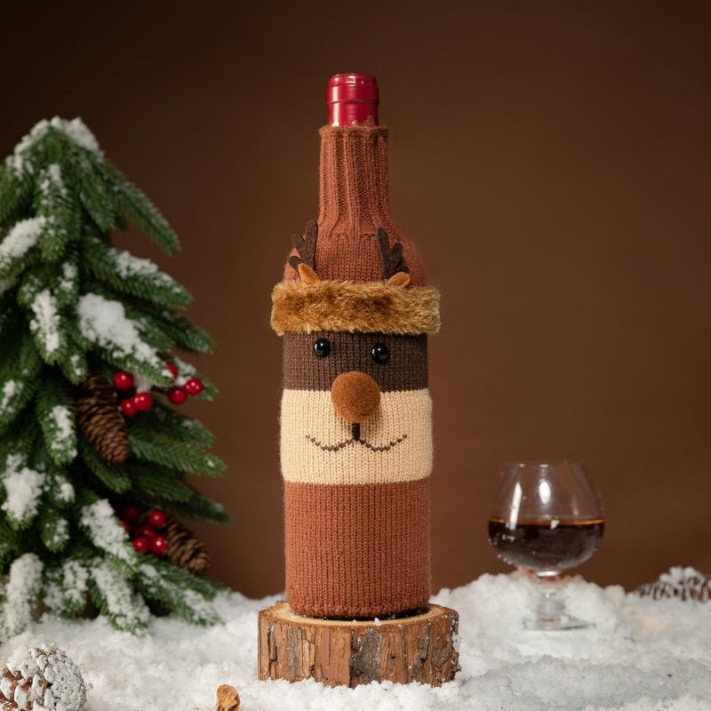 🎅Christmas Cartoon knitted wine bottle set🍷