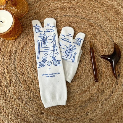 Reflexology Chart Socks with Trigger Point Massage Tool