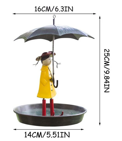 [Last Day49% OFF] Hanging Umbrella Girl Bird Feeder Garden Decor