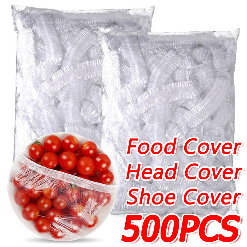 🥗100-500PCS Disposable Food Cover Wrap Plastic Elastic Stretch Food-Grade Fresh-keeping Film Bags Storage Kitchen Bowl Seal Lids