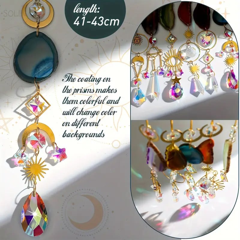 🌈Beautiful Crystal Suncatcher With Prisms Pendants💎