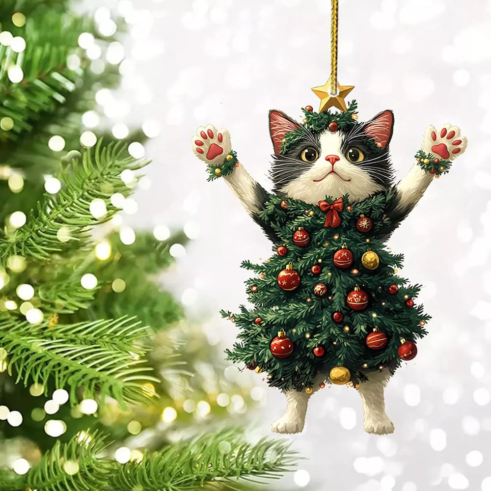 🔥Last Day Promotion 49% OFF🎁Funny Black and White Cats Christmas Ornament