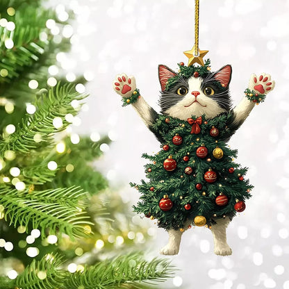 🔥Last Day Promotion 49% OFF🎁Funny Black and White Cats Christmas Ornament