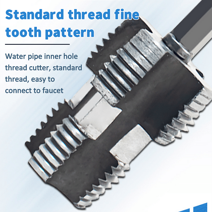 🎉Last Day Clearance Sale - 49% OFF🌲Electric Drill Compatible PVC Pipe Threader Kit with Various Die Sizes