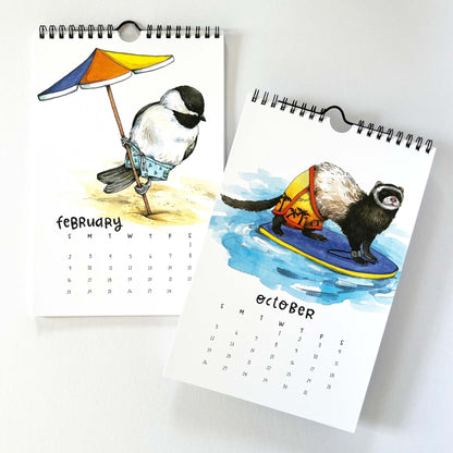 👙2025 Swimsuit Animals Watercolor Wall Calendar
