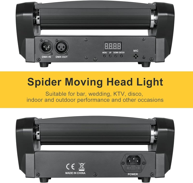 8 Beam Stage Lights with Sound Activated and DMX Moving Head