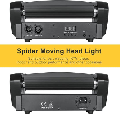 8 Beam Stage Lights with Sound Activated and DMX Moving Head