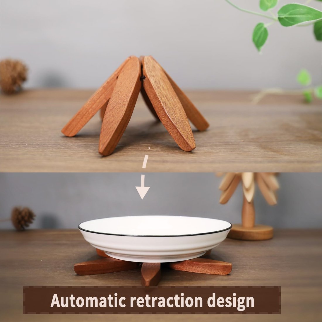 💥49% OFF🌲Wooden Tree Shape Trivet Set for Hot Dishes