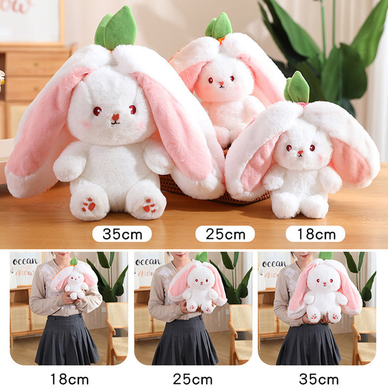 Strawberry Bunny Transformed into Little Rabbit Fruit Doll Plush Toy