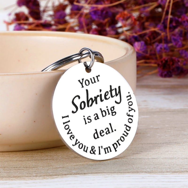 ❤️Sobriety Recovery Gifts Inspirational Keychain