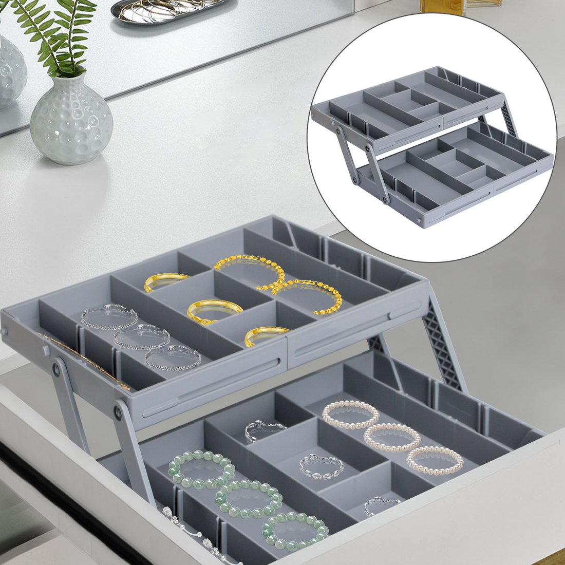 🔥LAST DAY 49% OFF-🧰Multi-Level Smart Drawer Organizer