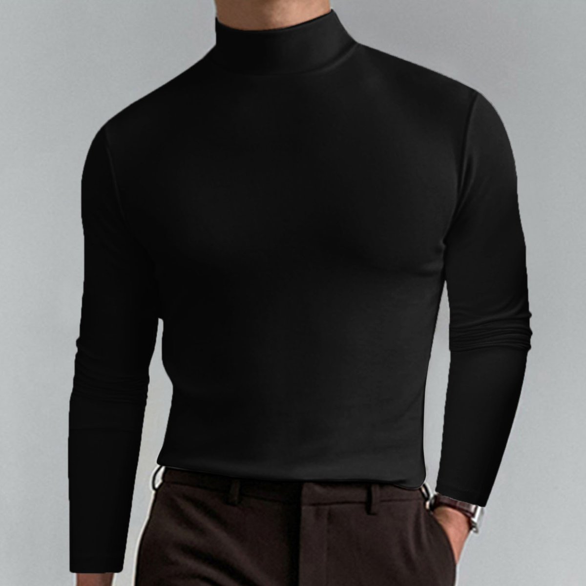 2023 New In-💝Mens High Neck Slim Fit Long Sleeve T-shirt