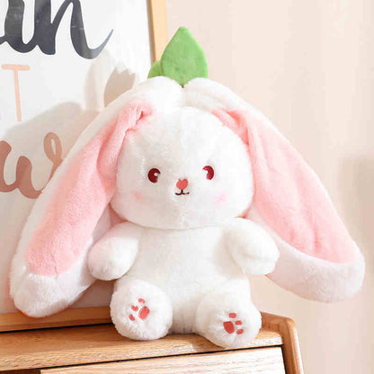Strawberry Bunny Transformed into Little Rabbit Fruit Doll Plush Toy