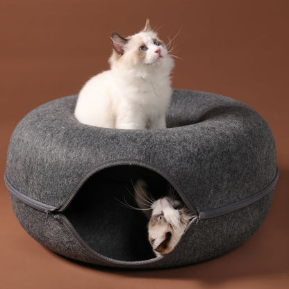 🐱Donut Cat Bed for Cat Tunnel Toys Kitten House Basket Interactive Play