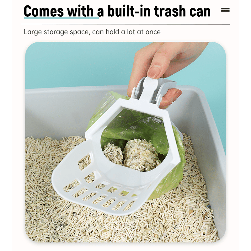 🐱Cat litter scoop integrated detachable deep scoop with garbage bag