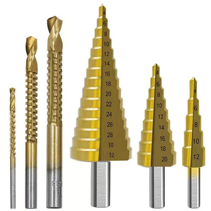 Step drill groove saw drill set (6 pieces)