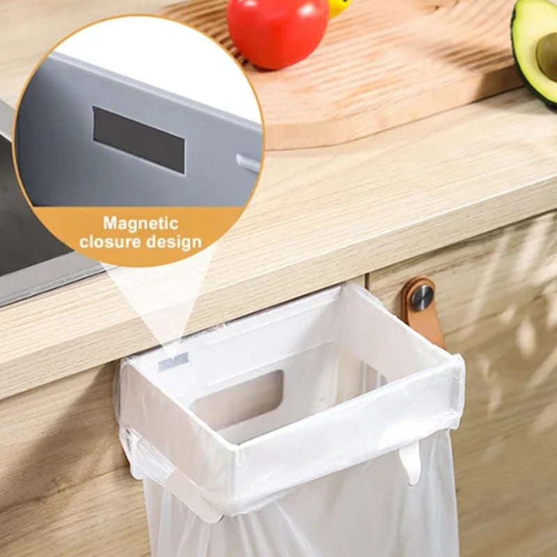 Wall-Mounted Foldable Garbage Bag Holder for Kitchen