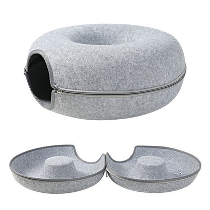 🐱Donut Cat Bed for Cat Tunnel Toys Kitten House Basket Interactive Play