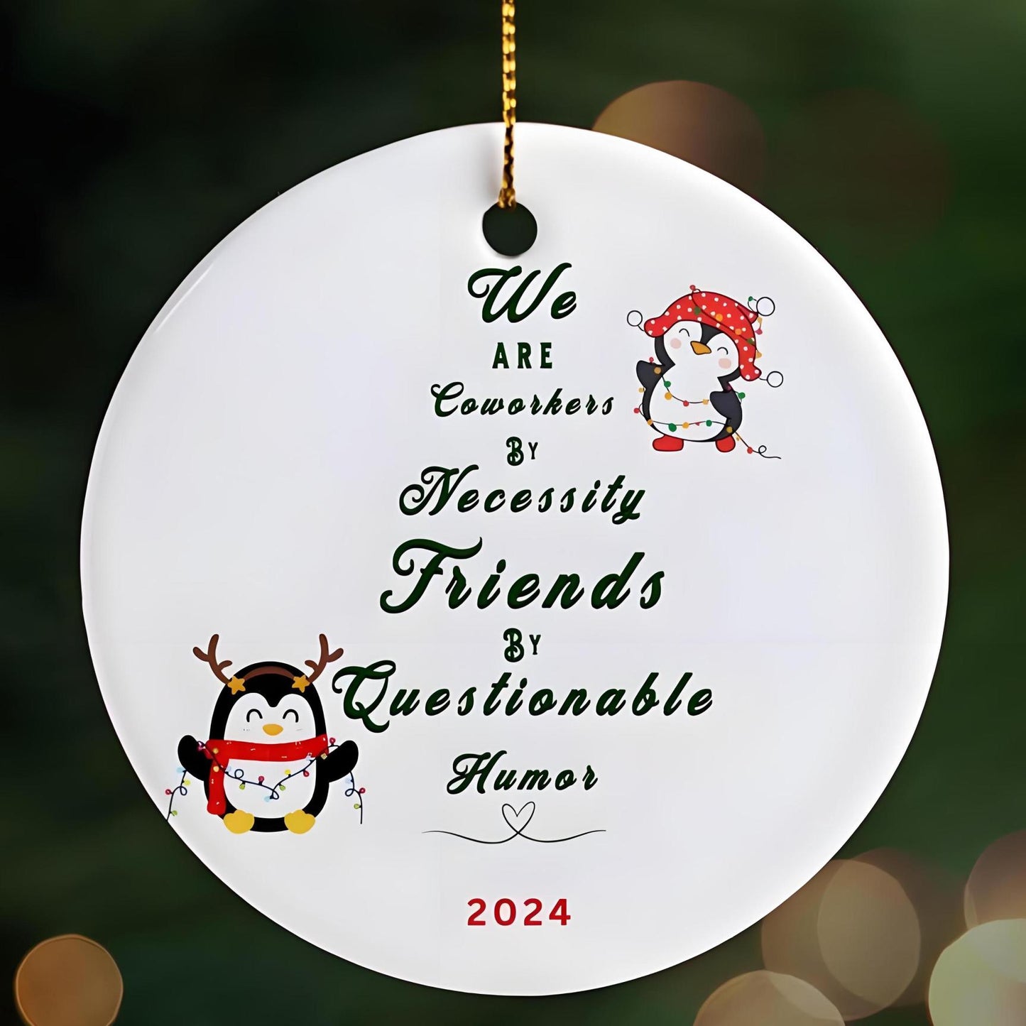 🎅Christmas Ornament for Coworker & Best Friend-Emotional Support💕