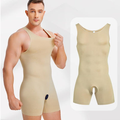 Men's Solid Scoop Neck Shapewear🏋️‍♂️