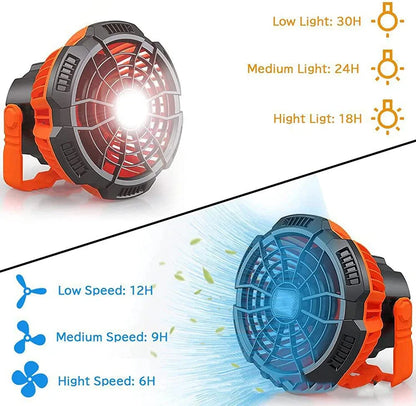 🤩Portable Camping Fan with LED Lantern👍Buy 2 Save 15%