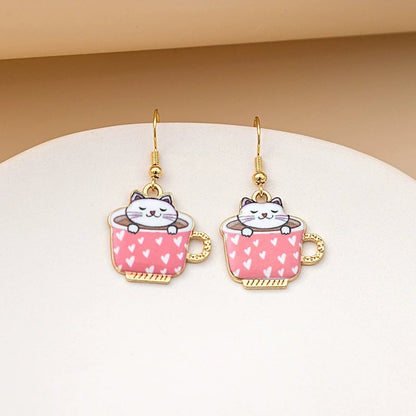 🐱Funny Cute Teacup Cat Dangle Earrings