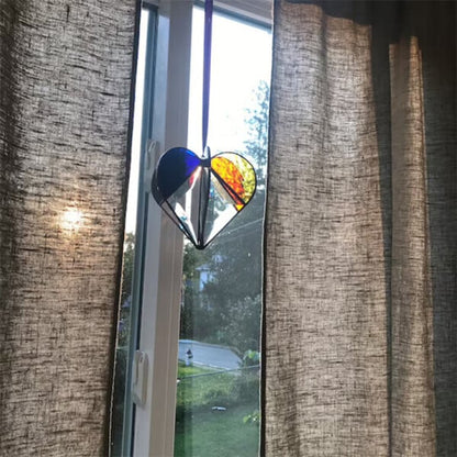 🔥Last Day Promotion 49% OFF🔥-Stained Heart-shaped Suncatcher-The Best Gift🌈