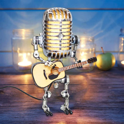 🎁Vintage Microphone Robot Desk Lamp - Get Free Guitar!!