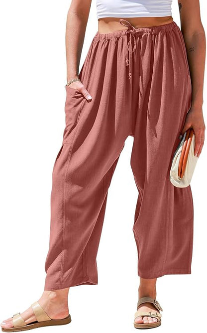 ☀️Women's Linen Wide Leg Pants with Pockets