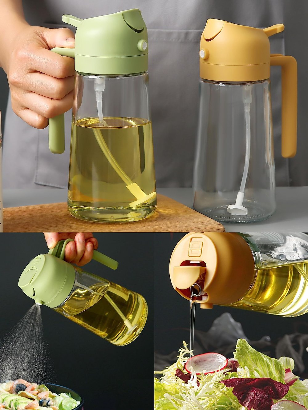 ✨HOT SALE💕2 in 1 Glass Oil Sprayer & Dispenser🔥(Buy 2 Get 10% OFF)