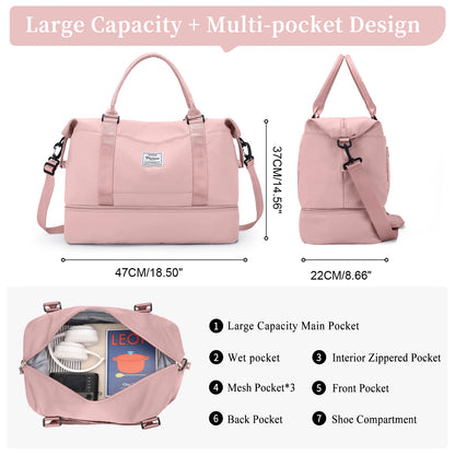 The Ultimate Carry-All – Weekender Duffel for Women with Shoe Pocket & Vanity Bag