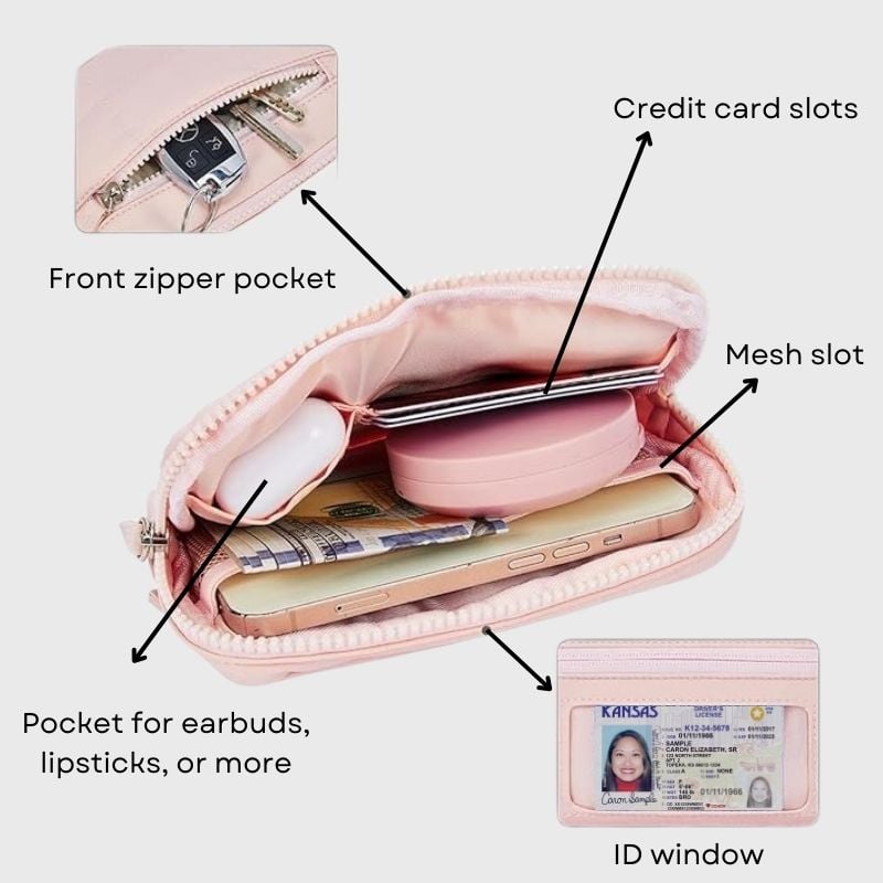 Puffer Wristlet Wallet Fits Phone💜