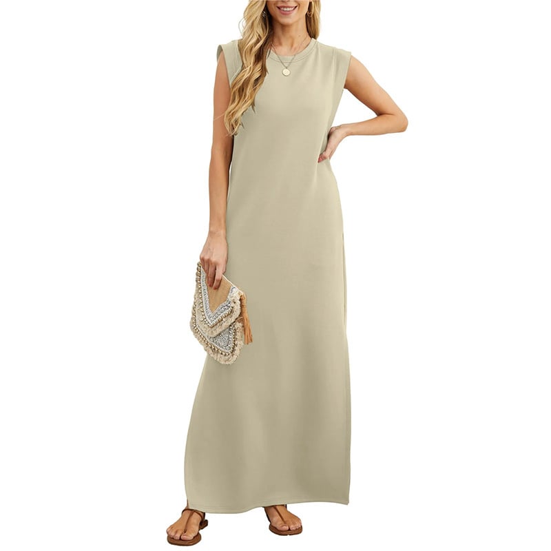 ⏰HOT SALE-WOMEN SUMMER CASUAL LOOSE SPLIT WRINKLE-FREE LONG DRESS