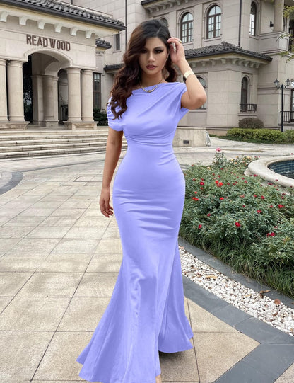 2025 WOMEN'S ELEGANT SLEEVELESS OFF SHOULDER BODYCON LONG FORMAL PARTY EVENING DRESS