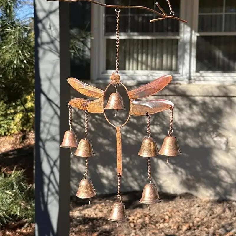 💖Gift - Handmade Dragonfly With Bells Wind Chime