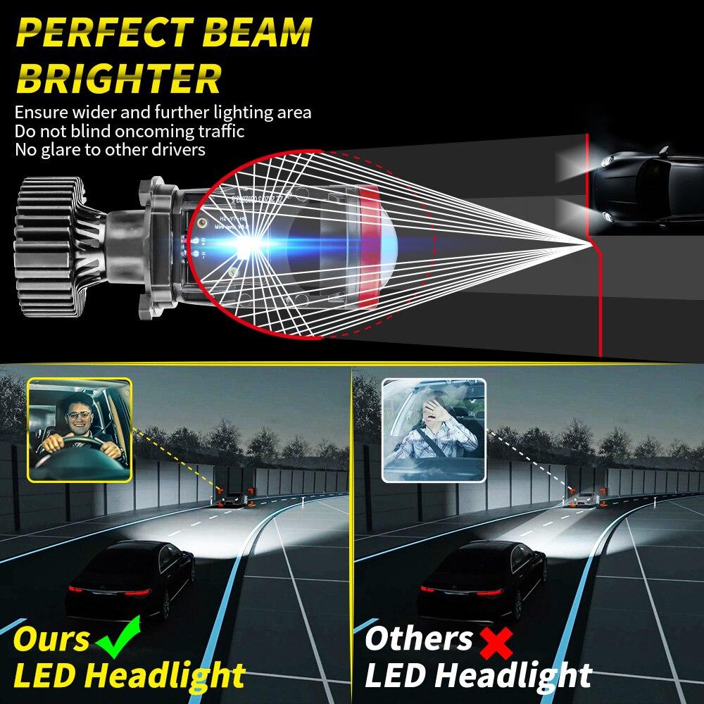 Y7D H4 LED Headlight Canbus Car Light 6500K 90W 18000LM Conversion Kit High/Low Beam